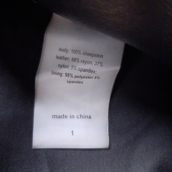 Chris Gramer black sheepskin leather stretch ponte pants skinny mob wife moto - Picture 7 of 8